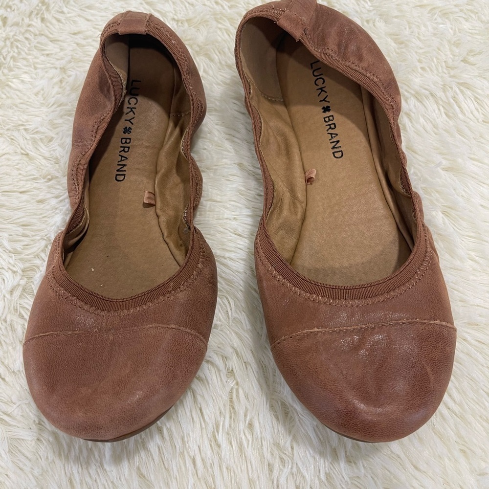 Lucky Brand Women's Tan Leather Flats